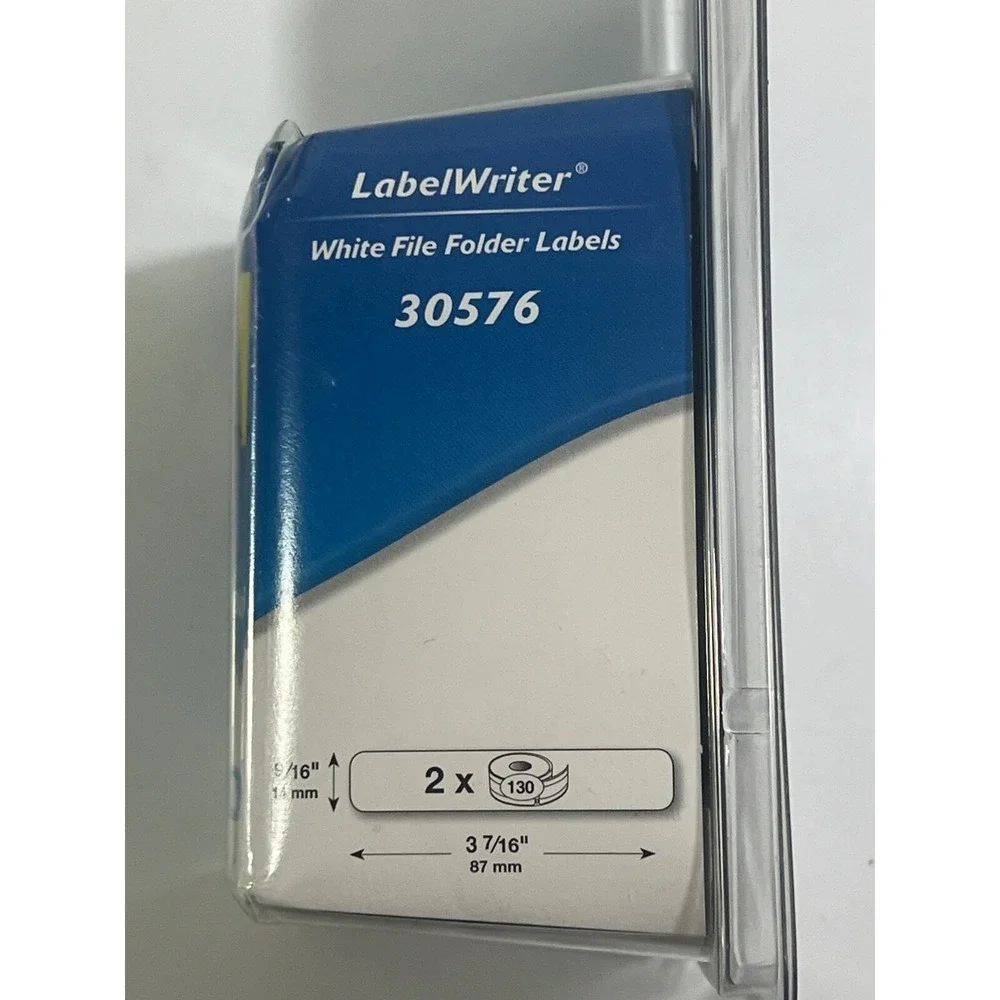 Dymo 30576 LW White File Folder Labels 9/16